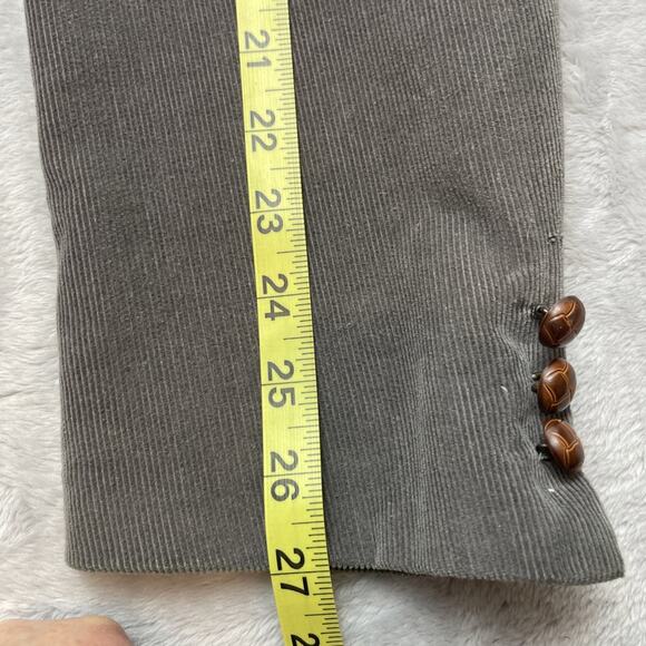 Vtg Mervyns Corduroy Blazer Mens 44L‎ Gray Pinwale 2 Button Suede Elbow Patch - Picture 12 of 16